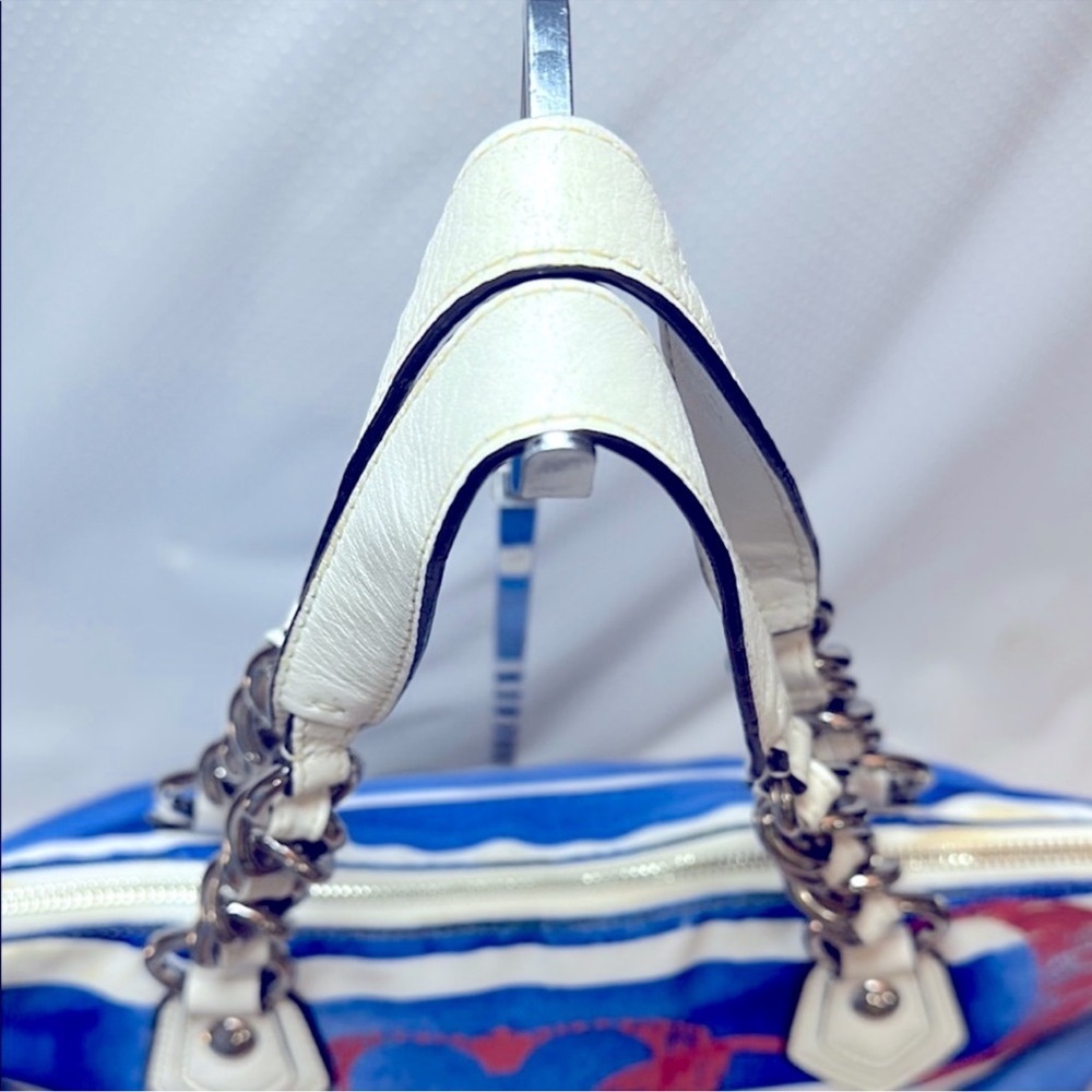 EUC COACH POPPY RARE Nautical Stripe shoulder bag - Picture 6 of 14